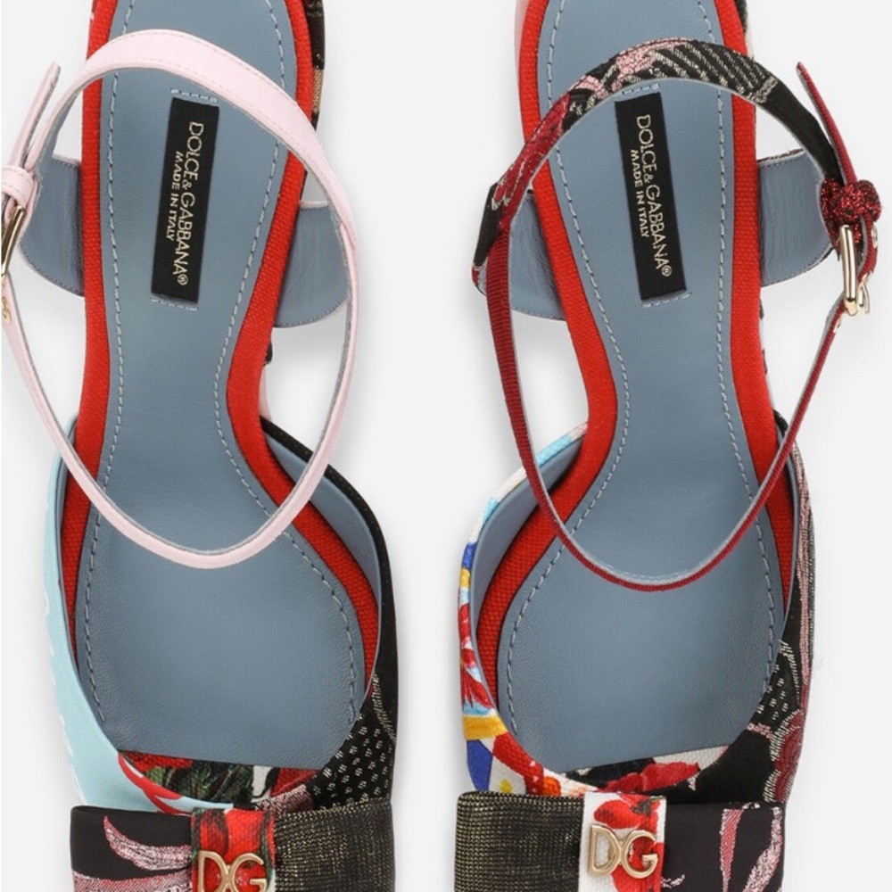 Dolce & Gabbana Patchwork Floral Platform Heels 36 - Picture 5 of 17